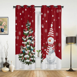 Kalėdinė eglutė Dovanų Varpeliai Kaimelis Sniegas Langų Užuolaidos Dekoras Namams Miegamajam Virtuvei Svetainei Kalėdinis Ornamentas Kalėdinės Dovanos 135W x 60H(cm) x1