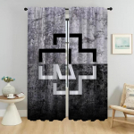 Virtuvinės užuolaidos 2 vnt. Rock-rammsteines Blackout užuolaidos svetainei Užuolaida Helovino dekoracija Žaliuzės Pertvara Vaikas W107xH183cmx2pcs-CL gray