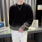 Megztinis Vyri&scaron;kas rudens ir žiemos Naujos mados prekės ženklo Crew Neck Megztinis Vilnonis Megztinis Berniukams Fleece pamu&scaron;alas pastorintas megztinis M žalia