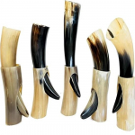 5 vienetų vikingų gėrimo ragų puodelių rinkinys 22,86 - 38,1 cm Vikingų dovana vyrams Natūralus skandinavi&scaron;kas 10-14 oz taurė Alui Midui Alaus bokalas Vynui su stovu