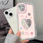 Mobiliųjų telefonų dėklai iPhone 11 13 XR 15 Pro Max 12 14 Pro Max dėklas iPhone 16 7 Plus 8 Plus XS Max Animacinis ra&scaron;tas Apsauga nuo kritimo Atspari smūgiams iPhone 6&6s balta