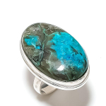 Natural Chrysocolla Gemstone Handmade 925 Sterling Silver Gift Ring Size 9 s1a67