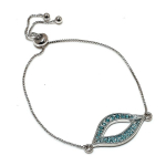 Natural Swiss Blue Topaz Gemstone 925 Sterling Silver Bracelet 7-8 p2s40