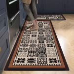 Nordic Kitchen Diatom Mud Neper&scaron;lampamas ir alyvai atsparus vonios kilimėlis &ndash; sugeriantis, nuvalomas, plaunamas, neslidus. 50&times;80 cm + 50&times;120 cm
