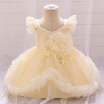 New One-Year-Old Girl's Princess Dress with Flutter Sleeves for Banquet and Festival 6-9 Months &scaron;ampanas