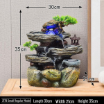 Stalinis alpinariumo vandens fontano ornamentas - Feng Shui ratas, cirkuliuojančio vandens dekoracija biurui ar namams.