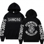 Sons of Anarchy SAMCRO Dvipusis logotipas Spausdintas Moteri&scaron;kas Unisex Hoodie L juoda