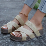 Sandalias planas de corcho para mujer, zapatillas de plataforma antideslizantes, zapatillas de exterior, sandalias para mujer 35
