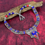 Lapis lazuli, Koralų karoliai Rankų darbo Nepaliečių papuo&scaron;alai, 925 kieto sterlingų sidabro karoliai Dizainerio brangakmenių papuo&scaron;alai, Karoliai dovana mamai 18 Inches