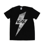 AC/DC Vyri&scaron;ki medvilniniai mar&scaron;kinėliai su žaibo simboliu L juoda