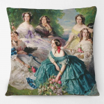 Aliejinė tapyba Karalienė Viktorija Pagalvėlių užvalkalai Europos vintažo stiliaus Moteris Dama Hercogienė Dvaro suknele Meno pagalvės užvalkalas 30x30cm smėlis