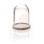 Cloche Verre avec Socle Bois 16 cm žalia/natūrali