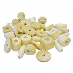 Perles en bois naturel - Non sp&eacute;cifi&eacute; - Sachet de 300 - 6 formes diff&eacute;rentes - Activit&eacute; &eacute;ducative - Mixte