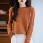 Moteri&scaron;kas ka&scaron;myro megztinis Qinghe ka&scaron;myras 30% ka&scaron;myras 70% vilna rudeninis ir žieminis puloveris &scaron;iltas ir madingas XL