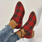 Madingi moteri&scaron;ki ankle boots Kalėdiniai languoti Užtrauktukas Retro Raudoni languoti Chelsea batai Lauko platforminiai batai Klasikiniai &scaron;oniniai batai 38 raudona