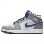 Air Jordan 1 Mid GS Cement True Blue Vaikams Sportbačiai Pilkas Cementas-Pilkas Baltas DQ8423-014 36