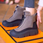 Mada Naujas Stilius Plius Aksomas &Scaron;ilti Vidutinio auk&scaron;čio Medvilniniai Batai Žiemai Universalūs Platforminiai Batai Auk&scaron;ti Sniego Batai Mink&scaron;tapadžiai Madingi Ilgaauliai 40 pilka