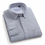 &bdquo;Sinwoyan Pure Cotton Oxford Solid&ldquo; ilgomis rankovėmis vyri&scaron;ki laisvalaikio mar&scaron;kiniai, geros kokybės laisvalaikis su ki&scaron;ene ant krūtinės 44