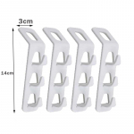 4 vnt. drabužių pakabų jungikliai, spintos organizatorius, erdvę taupantis drabužių dėtuvas, drabužių pakabų kabliukai, miegamojo spintos laikymo lentyna