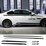 2 vnt. Automobilio durų &scaron;oninės kėbulo lipdukai Jaguar XF 250 260, &bdquo;pasidaryk pats&ldquo; sportinio stiliaus, automobilių aksesuarai, vinilinės plėvelės juostelių rinkinio dekoras Matt Black
