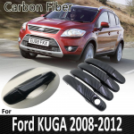 Juoda anglies pluo&scaron;to Ford KUGA MK1 2008&ndash;2012 2009 2010 2011 durų rankenėlių apdailos lipdukai Automobilio dekoracijos Handle 4 Door