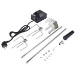 Universalus automatinis kepsninės rotiserijos rinkinys su elektriniu varikliu, BBQ laikiklis, kepimo įrenginys, ie&scaron;mas, mėsos &scaron;akutės, pilni laikikliai T