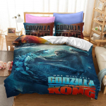 3D Spausdinti Monstrai G-Godzilos Patalynės Komplektas VS KingKongo Antklodės Užvalkalų Komplektas su Pagalvės Užvalkalu 2/3 vnt. Antklodžių Užvalkalai Viengulis Dvigulis Karali&scaron;kas EU Single(135*200cm)3pcs gray