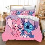 Stitch Anime Namų Miegamojo Komforto Nordic poliesterio medžiaga tinkama vaikams ir suaugusiems 3 dalių komplektas EU Single(135*200cm)3pcs