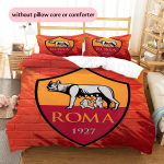 AS Roma futbolo klubas Ra&scaron;tas Patalynės antklodės komplektas Namų dekoracija Dovana (1 * užvalkalas antklodei + 2 * užvalkalai pagalvėms be užpildo) 135x200cm