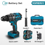 YOFIDRA 900 Nm 13 mm belaidis elektrinis smūginis suktuvas 20+3 sukimo momentai belaidis suktuvas-atsuktuvas elektrinis įrankis Makita 18V baterijai su kai&scaron;čiu 2 Battery Set B