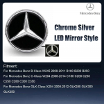 Automobilio lipdukas AMG Benz chromo sidabro ir blizgios juodos spalvos priekinės grotelės veidrodžio emblema 3D stiliaus žvaigždės ženklelis Tinka Mercedes Benz W24