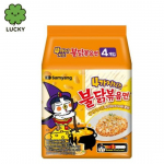 Samyang Buldak A&scaron;trūs Vi&scaron;tienos Ramen 3 Skonių Rinkinys (Rožinis / Sūrio / Karbonaros) 140g | Korėjieti&scaron;ki a&scaron;trūs kepti makaronai Cheese