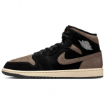 Jordan Air Jordan 1 Mid auk&scaron;čio Vintažiniai krep&scaron;inio batai Vyri&scaron;ki Rudi Juodi IB7110-002 43