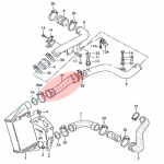 Skirta VW For Passat B5.5 1.9 TDI 2000-05 3B0145834R Turbokompresoriaus žarna Radiatoriaus žarna Skirta Skoda Superbo I 1.9 TDI 2002-05 3B0145834C juoda