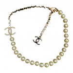 Chanel dvigubo C dizaino karoliai moterims Rožinio aukso ABG559B22263U4305 Box+Padding Board