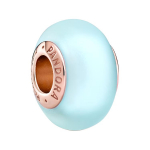 Pandora Murano stiklo pakabukas Rožinio aukso matinės mėlynos spalvos Moteri&scaron;kas pakabukas 789420C00 Rose Gold