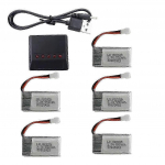 5 nuotolinio valdymo lėktuvo baterijos 3,7V 550mAh, suderinamos su Sima Q11 H99W H31 H6C H98 H98 TR-C385, su įkrovikliu