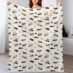 Skruzdėlės ne&scaron;ančios užkandžius Mesti pledas Skalbiamas ma&scaron;inoje Mink&scaron;tas &scaron;iltas pledas 102x76cm(40x30in) white