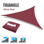 7M/5M/3M/2M Didelis vandeniui atsparus trikampis apsauginis nuo saulės tentas sodui, terasai, stovyklavimui, baseino apsaugai nuo saulės audinys (Wine Red,2MX2MX2M) vyno raudonos spalvos