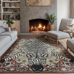 Bohemi&scaron;kas Tibeto Tigro Gėlių Kilimas Lovos &Scaron;oninis Grindų Kilimėlis Neslystantis Vintažinis Gyvūno Kilimas Marokiečių Kilimai Svetainei Dekoratyviniai 120cm x 160cm