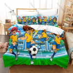 Inazuma Eleven GO Patalynės komplektas Antklodės užvalkalas + 2 pagalvių užvalkalai Sportinis Futbolas Anime Raimon Komandos Dvasia Žvėris Miegamojo Dekoras 140cmx200cm