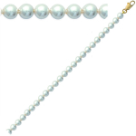 Les Tr&eacute;sors De Lily [C5726] - Bracelet Plaqu&eacute; Or 'Majorque' Blanc - 18 cm 6 mm balta