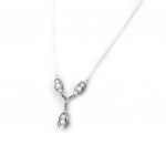 Les Tr&eacute;sors De Lily [I2598] - Collier Argent 'D&eacute;esse Opale' Blanc argent&eacute; (rhodi&eacute;) - 25x10 mm
