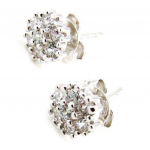 Les Tr&eacute;sors De Lily [I9843] - Boucles Argent 'D&eacute;esse' Blanc argent&eacute; (rhodi&eacute;) - 6 mm