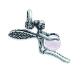 Les Tr&eacute;sors De Lily [I9909] - Pendentif Argent 'F&eacute;e Clochette' quartz rose argent&eacute; - 15x20 mm