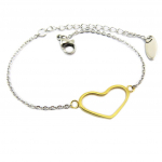 Les Tr&eacute;sors De Lily [P8179] - Bracelet acier 'Love' dor&eacute; argent&eacute; - 17x10 mm auksas