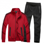 Rudens sportinė apranga Sportiniai kostiumai Vyri&scaron;ki rinkiniai Didelio dydžio vyri&scaron;ki drabužiai Striukė + kelnės 2 dalių sportinis rinkinys plius dydis 8xl 7xl sportinis kostiumas vyras XXXXL raudona