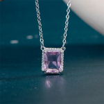 BELLA BOX Ry&scaron;kiai rožinė/geltona CZ pakabukas karoliai moterims Sidabrinės spalvos O grandinėlė Madingi subtilūs mergaičių vakarėlio aksesuarai papuo&scaron;alai 45cm rožinė