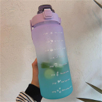 2L Didelės Talpos Vandens Butelis Puodelis su &Scaron;iaudeliu Auk&scaron;tos Temperatūros Plastikinis Vandens Puodelis Laiko Skalė Matinis Lauko Sportui Studentų Porų Puodelis 2L  64OZ