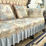 Retro &scaron;enilinis nėriniuotas sofos užvalkalas Gėlėtas odinis sofos užvalkalas Apsauginis porankis kėdės užvalkalas Neslystantis Europea Sofa cover-90x180cm